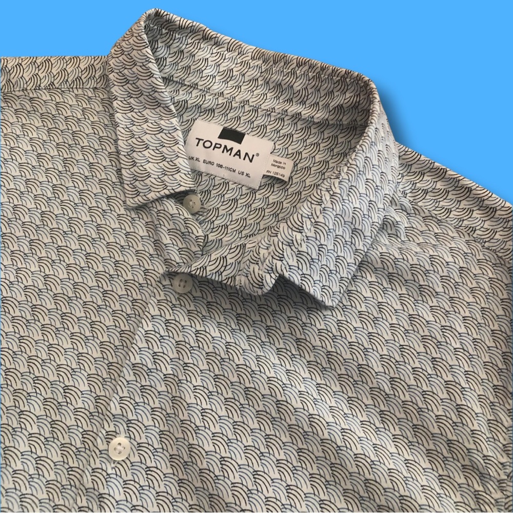 Topman Printed Short Sleeve Button Down Shirt